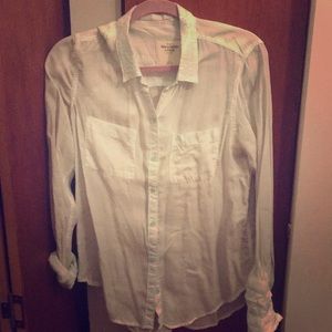 Long sleeve sheer A&F blouse sequins collar detail